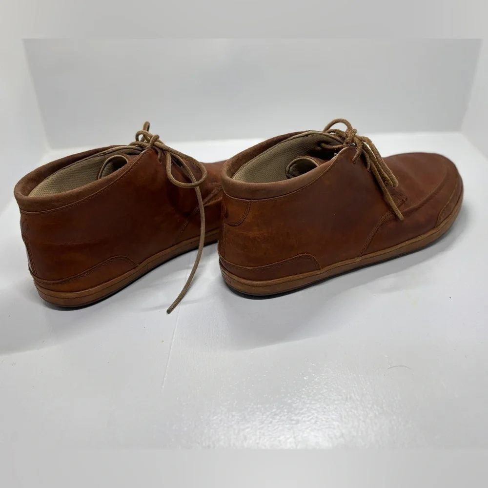OluKai Brown Leather Chukka Boots Men’s 11 Lace Up Casual Comfort Shoes